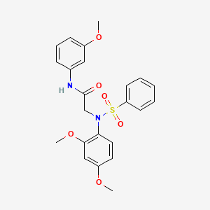 molecular formula C23H24N2O6S B11107479 2-[2,4-Dimethoxy(phenylsulfonyl)anilino]-N-(3-methoxyphenyl)acetamide 