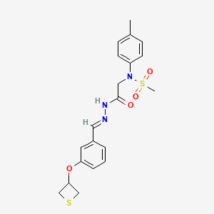 N-(4-Methylphenyl)-N-({N'-[(E)-[3-(thietan-3-yloxy)phenyl]methylidene]hydrazinecarbonyl}methyl)methanesulfonamide