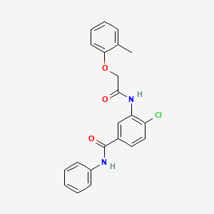 molecular formula C22H19ClN2O3 B11107508 4-chloro-3-{[(2-methylphenoxy)acetyl]amino}-N-phenylbenzamide 