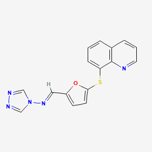 N-{(E)-[5-(quinolin-8-ylsulfanyl)furan-2-yl]methylidene}-4H-1,2,4-triazol-4-amine