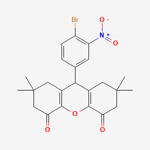 molecular formula C23H24BrNO5 B11107557 9-(4-bromo-3-nitrophenyl)-2,2,7,7-tetramethyl-2,3,7,8-tetrahydro-1H-xanthene-4,5(6H,9H)-dione 