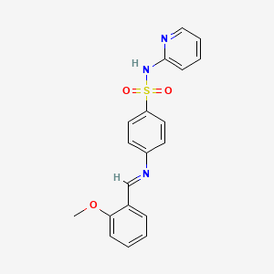 molecular formula C19H17N3O3S B11107586 4-{[(E)-(2-methoxyphenyl)methylidene]amino}-N-(pyridin-2-yl)benzenesulfonamide 