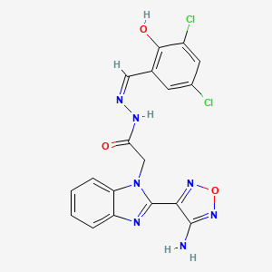 2-[2-(4-amino-1,2,5-oxadiazol-3-yl)-1H-benzimidazol-1-yl]-N'-[(Z)-(3,5-dichloro-2-hydroxyphenyl)methylidene]acetohydrazide