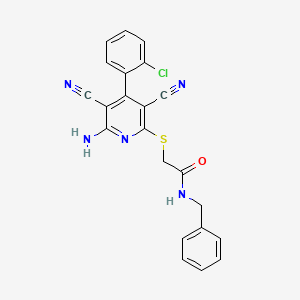 2-{[6-amino-4-(2-chlorophenyl)-3,5-dicyanopyridin-2-yl]sulfanyl}-N-benzylacetamide