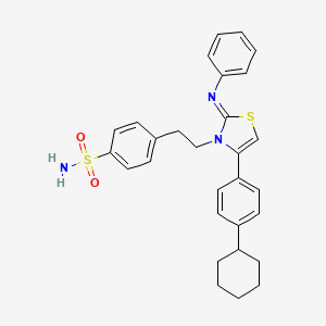 4-{2-[(2Z)-4-(4-cyclohexylphenyl)-2-(phenylimino)-1,3-thiazol-3(2H)-yl]ethyl}benzenesulfonamide