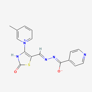 (NE,4Z)-N-[[4-(3-methylpyridin-1-ium-1-yl)-2-oxo-3H-1,3-thiazol-5-yl]methylidene]pyridine-4-carbohydrazonate