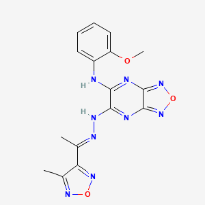 N-(2-methoxyphenyl)-6-{(2E)-2-[1-(4-methyl-1,2,5-oxadiazol-3-yl)ethylidene]hydrazinyl}[1,2,5]oxadiazolo[3,4-b]pyrazin-5-amine