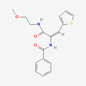 molecular formula C17H18N2O3S B11107654 N-[(1E)-3-[(2-methoxyethyl)amino]-3-oxo-1-(thiophen-2-yl)prop-1-en-2-yl]benzamide 