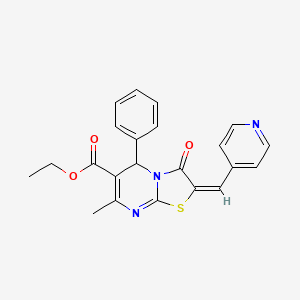 ethyl (2E)-7-methyl-3-oxo-5-phenyl-2-(pyridin-4-ylmethylidene)-2,3-dihydro-5H-[1,3]thiazolo[3,2-a]pyrimidine-6-carboxylate