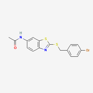 N-{2-[(4-bromobenzyl)sulfanyl]-1,3-benzothiazol-6-yl}acetamide