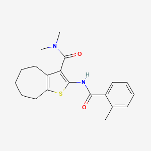 N,N-dimethyl-2-{[(2-methylphenyl)carbonyl]amino}-5,6,7,8-tetrahydro-4H-cyclohepta[b]thiophene-3-carboxamide