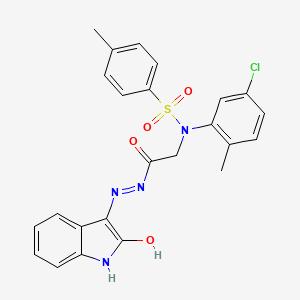 N-(5-Chloro-2-methylphenyl)-4-methyl-N-({N'-[(3Z)-2-oxo-2,3-dihydro-1H-indol-3-ylidene]hydrazinecarbonyl}methyl)benzene-1-sulfonamide