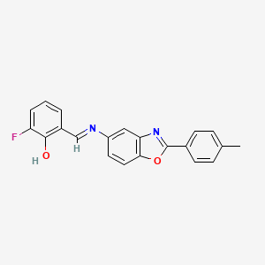 2-fluoro-6-[(E)-{[2-(4-methylphenyl)-1,3-benzoxazol-5-yl]imino}methyl]phenol