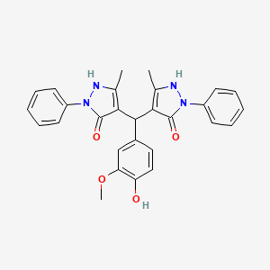 4-[(4-hydroxy-3-methoxyphenyl)(5-hydroxy-3-methyl-1-phenyl-1H-pyrazol-4-yl)methyl]-3-methyl-1-phenyl-1H-pyrazol-5-ol