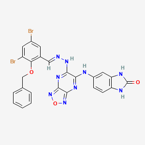 5-[(6-{(2E)-2-[2-(benzyloxy)-3,5-dibromobenzylidene]hydrazinyl}[1,2,5]oxadiazolo[3,4-b]pyrazin-5-yl)amino]-1,3-dihydro-2H-benzimidazol-2-one