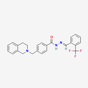 4-(3,4-dihydroisoquinolin-2(1H)-ylmethyl)-N'-{(E)-[2-(trifluoromethyl)phenyl]methylidene}benzohydrazide