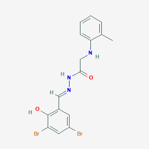 molecular formula C16H15Br2N3O2 B11107848 N'-[(E)-(3,5-Dibromo-2-hydroxyphenyl)methylidene]-2-[(2-methylphenyl)amino]acetohydrazide 