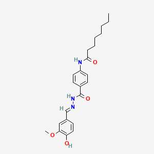 N-(4-{[(2E)-2-(4-hydroxy-3-methoxybenzylidene)hydrazinyl]carbonyl}phenyl)octanamide