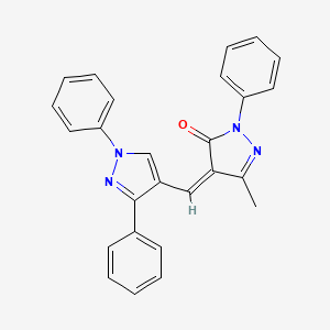 (4Z)-4-[(1,3-diphenyl-1H-pyrazol-4-yl)methylidene]-5-methyl-2-phenyl-2,4-dihydro-3H-pyrazol-3-one