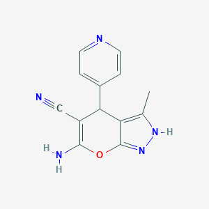 B111079 6-Amino-3-methyl-4-(4-pyridinyl)-1,4-dihydropyrano[2,3-c]pyrazole-5-carbonitrile CAS No. 106753-78-0