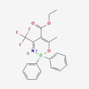 {ethyl 3-(amino-kappaN)-4,4,4-trifluoro-2-[1-(oxo-kappaO)ethyl]but-2-enoatato}(diphenyl)boron