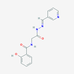 molecular formula C15H14N4O3 B11107933 2-Hydroxy-N-({N'-[(E)-(pyridin-3-YL)methylidene]hydrazinecarbonyl}methyl)benzamide 