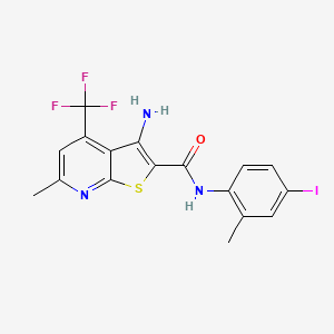 molecular formula C17H13F3IN3OS B11107957 3-amino-N-(4-iodo-2-methylphenyl)-6-methyl-4-(trifluoromethyl)thieno[2,3-b]pyridine-2-carboxamide 