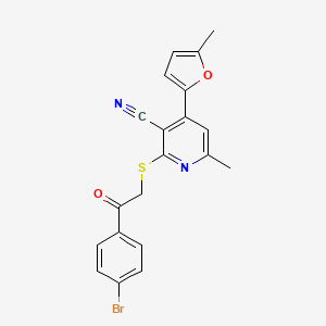 2-{[2-(4-Bromophenyl)-2-oxoethyl]sulfanyl}-6-methyl-4-(5-methylfuran-2-yl)pyridine-3-carbonitrile