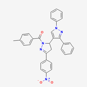 (5-(4-Nitro-PH)-1',3'-diphenyl-2H-1'H-(3,4')bipyrazolyl-2-YL)-P-tolyl-methanone