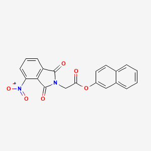 molecular formula C20H12N2O6 B11107993 naphthalen-2-yl (4-nitro-1,3-dioxo-1,3-dihydro-2H-isoindol-2-yl)acetate 