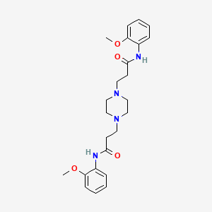 3,3'-piperazine-1,4-diylbis[N-(2-methoxyphenyl)propanamide]