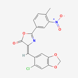 (4Z)-4-[(6-chloro-1,3-benzodioxol-5-yl)methylidene]-2-(4-methyl-3-nitrophenyl)-1,3-oxazol-5(4H)-one