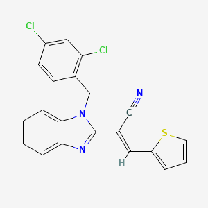 molecular formula C21H13Cl2N3S B11108031 (2E)-2-[1-(2,4-dichlorobenzyl)-1H-benzimidazol-2-yl]-3-(thiophen-2-yl)prop-2-enenitrile 