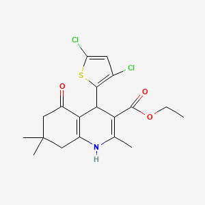 Ethyl 4-(3,5-dichlorothiophen-2-yl)-2,7,7-trimethyl-5-oxo-1,4,5,6,7,8-hexahydroquinoline-3-carboxylate