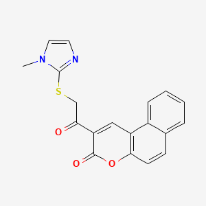 molecular formula C19H14N2O3S B11108077 2-{[(1-methyl-1H-imidazol-2-yl)sulfanyl]acetyl}-3H-benzo[f]chromen-3-one 