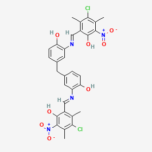 2,2'-{methanediylbis[(6-hydroxybenzene-3,1-diyl)nitrilo(E)methylylidene]}bis(4-chloro-3,5-dimethyl-6-nitrophenol)