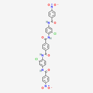 molecular formula C34H22Cl2N6O8 B11108085 N,N'-bis(2-chloro-4-{[(4-nitrophenyl)carbonyl]amino}phenyl)benzene-1,4-dicarboxamide 