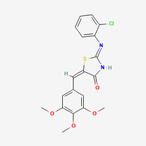 (5E)-2-(2-chloroanilino)-5-[(3,4,5-trimethoxyphenyl)methylidene]-1,3-thiazol-4-one