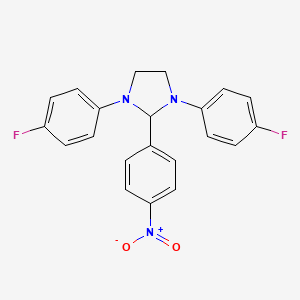 molecular formula C21H17F2N3O2 B11108138 1,3-Bis(4-fluorophenyl)-2-(4-nitrophenyl)imidazolidine 