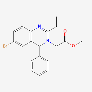 molecular formula C19H19BrN2O2 B11108161 (6-Bromo-2-ethyl-4-phenyl-4H-quinazolin-3-yl)-acetic acid methyl ester 