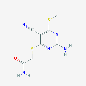 2-{[2-Amino-5-cyano-6-(methylsulfanyl)pyrimidin-4-yl]sulfanyl}acetamide