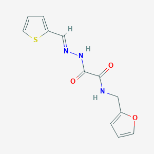 N-(furan-2-ylmethyl)-2-oxo-2-[(2E)-2-(thiophen-2-ylmethylidene)hydrazinyl]acetamide