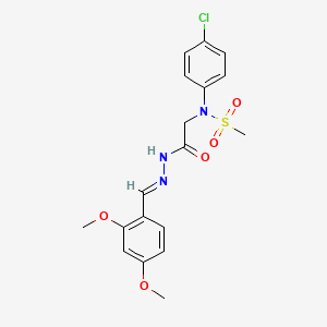 molecular formula C18H20ClN3O5S B11108223 N-(4-Chlorophenyl)-N-({N'-[(E)-(2,4-dimethoxyphenyl)methylidene]hydrazinecarbonyl}methyl)methanesulfonamide 