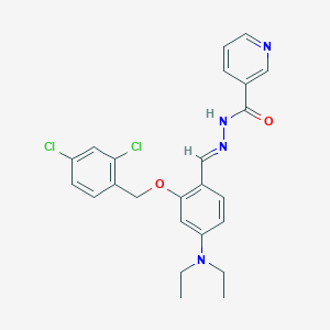 molecular formula C24H24Cl2N4O2 B11108240 N'-[(E)-{2-[(2,4-dichlorobenzyl)oxy]-4-(diethylamino)phenyl}methylidene]pyridine-3-carbohydrazide 