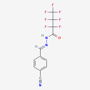 molecular formula C12H6F7N3O B11108269 N'-[(E)-(4-cyanophenyl)methylidene]-2,2,3,3,4,4,4-heptafluorobutanehydrazide 