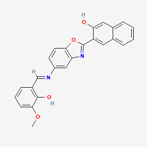 3-(5-{[(E)-(2-hydroxy-3-methoxyphenyl)methylidene]amino}-1,3-benzoxazol-2-yl)naphthalen-2-ol