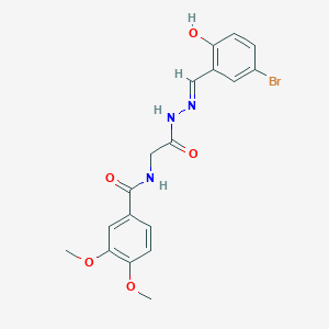 N-{2-[(2E)-2-(5-bromo-2-hydroxybenzylidene)hydrazinyl]-2-oxoethyl}-3,4-dimethoxybenzamide (non-preferred name)