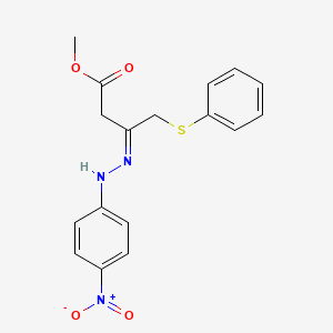 methyl (3E)-3-[2-(4-nitrophenyl)hydrazinylidene]-4-(phenylsulfanyl)butanoate