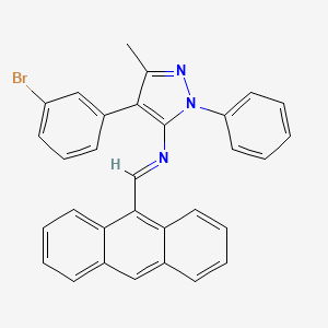 N-[(E)-anthracen-9-ylmethylidene]-4-(3-bromophenyl)-3-methyl-1-phenyl-1H-pyrazol-5-amine