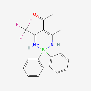 {4-(amino-kappaN)-3-[2,2,2-trifluoro-1-(imino-kappaN)ethyl]pent-3-en-2-onato}(diphenyl)boron